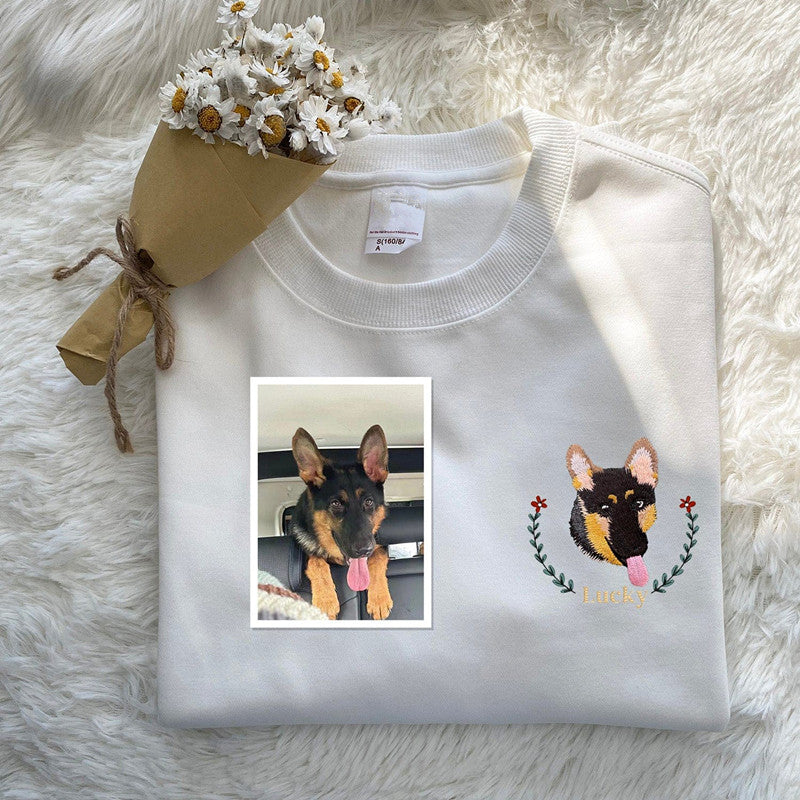 Custom Pet From Your Photo Embroidered Sweatshirt,Hoodie