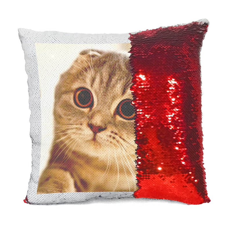 Custom Cat Flip Sequin Pillow