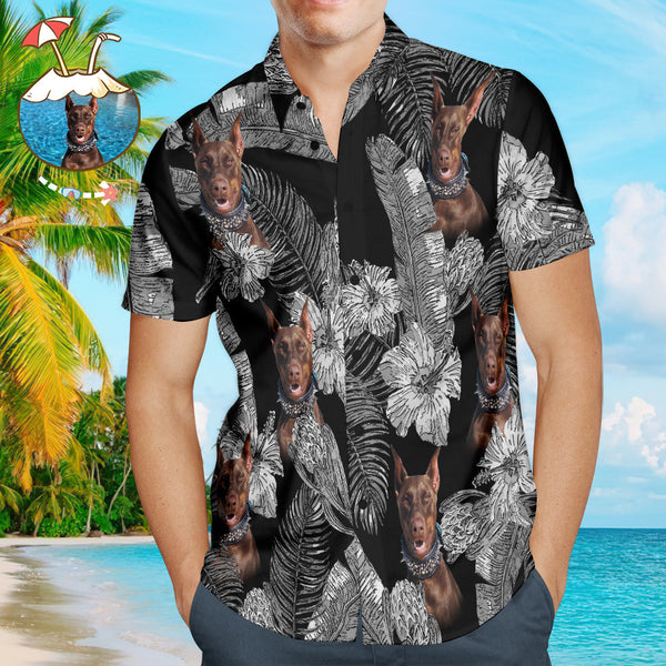 Custom Pet Face Hawaiian Style Flowers Pet Face Hawaiian Shirts