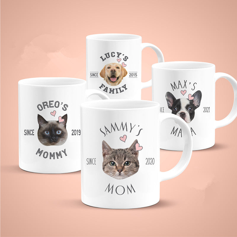 Custom Pet Mug, Using Pet Photo & Name, Double Printed Custom Dog, Cat, Coffee Mug