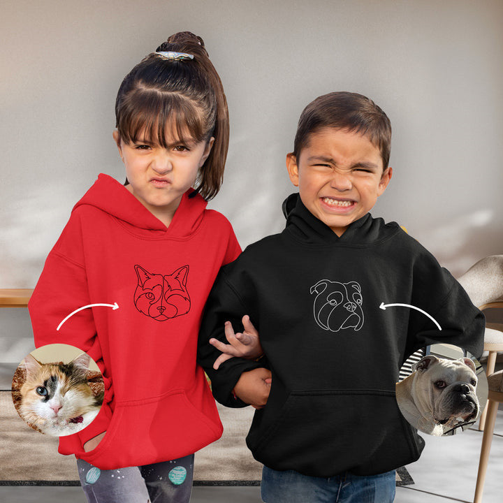 Custom Embroidered Pet Sweatshirt Hoodie for Kids Children Youth