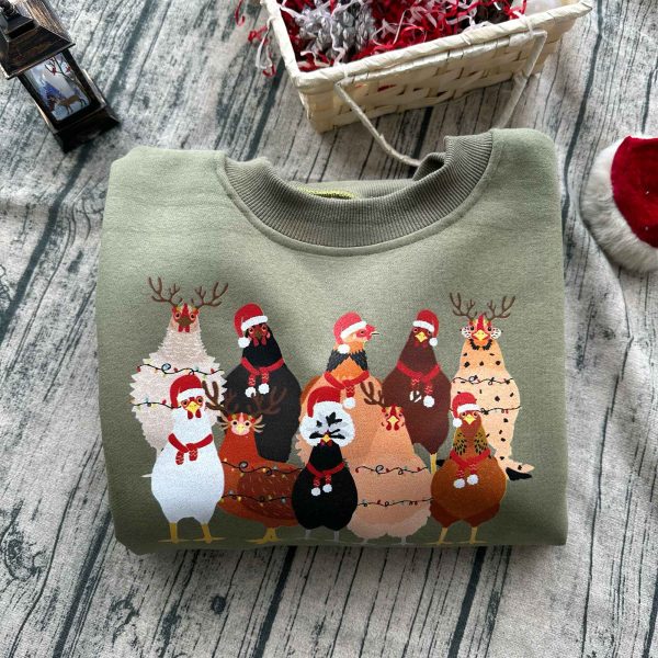 Chicken Farm Animals Ver3 Christmas Sweatshirt For Kids Youth