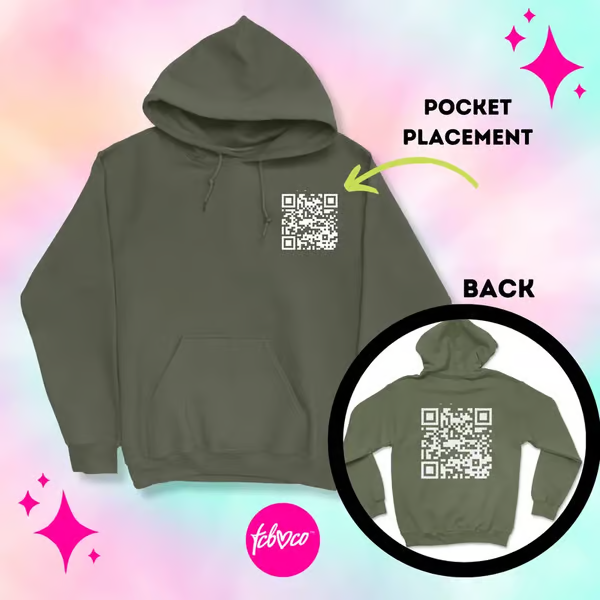 Custom QR Code hoodie Sweatshirt jacket t-shirt