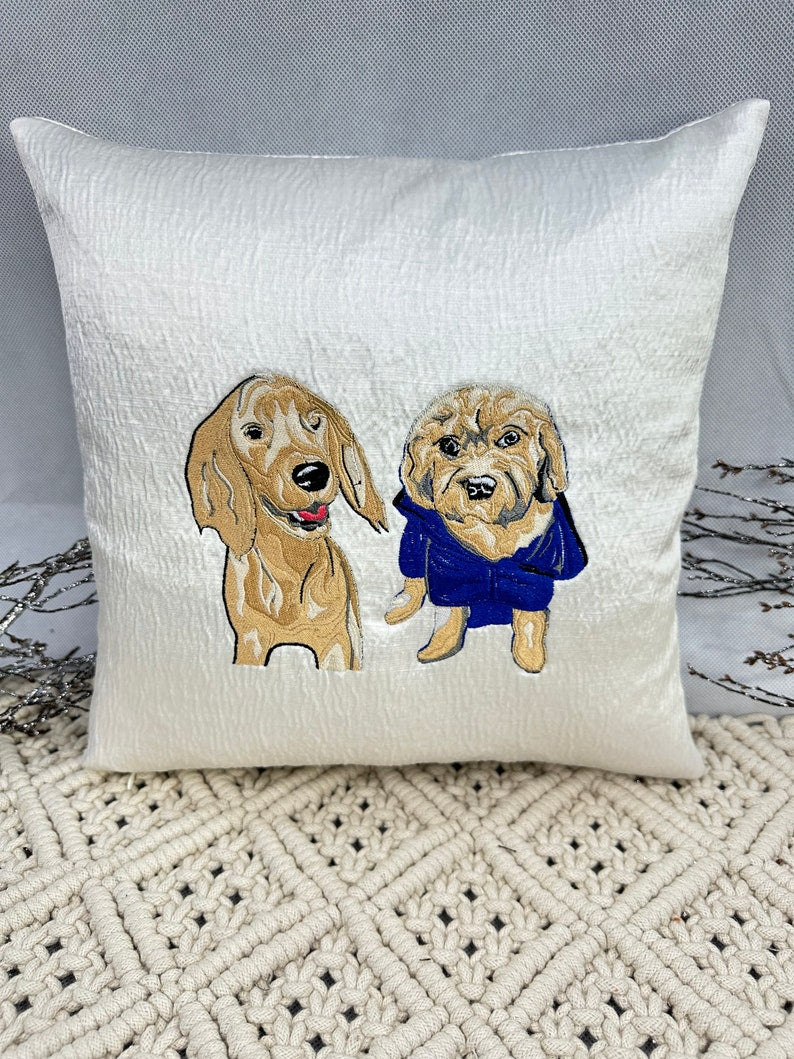 Custom Pet Embroidery Pillow Pet Memorial Gift, Personalized Pet Lover Gift