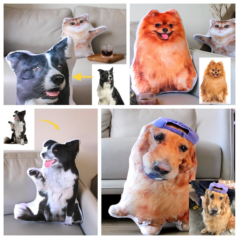 Custom Pet Pillow from Photo, Pet Shape Pillow, Personalized 3d Pet Shape Cushion