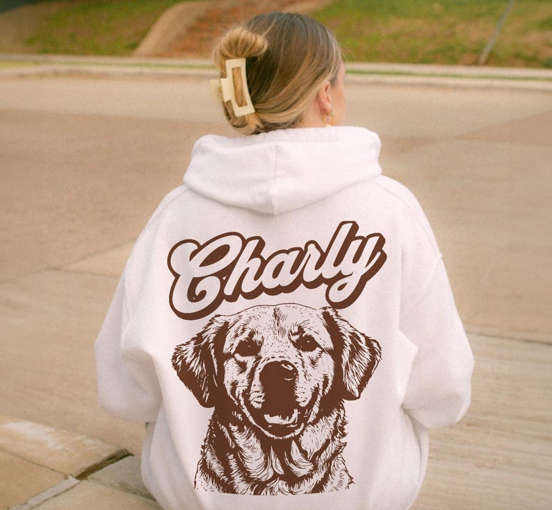 Custom Pet Hoodie Sweatshirt From Photo,  Pet Dog Face Print On T-shirt Sweatshirt Hoodie Back