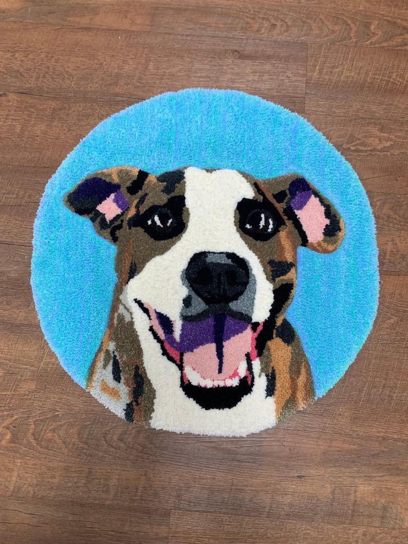 CUSTOM Pet Portrait Rug Handmade Rug Tufted Rug