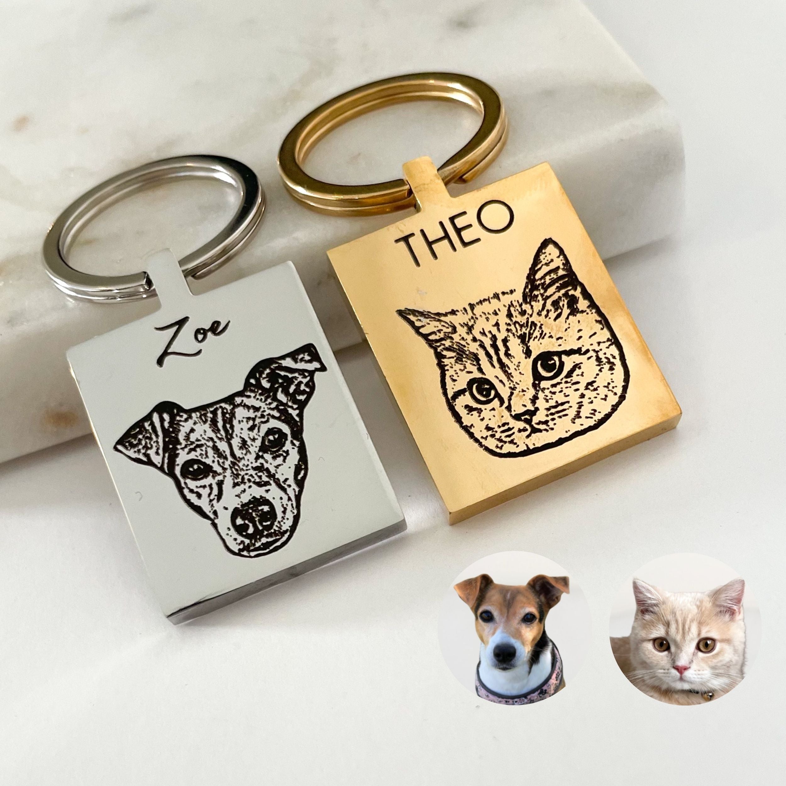 Custom Pet Keychain - Pet Photo + Name