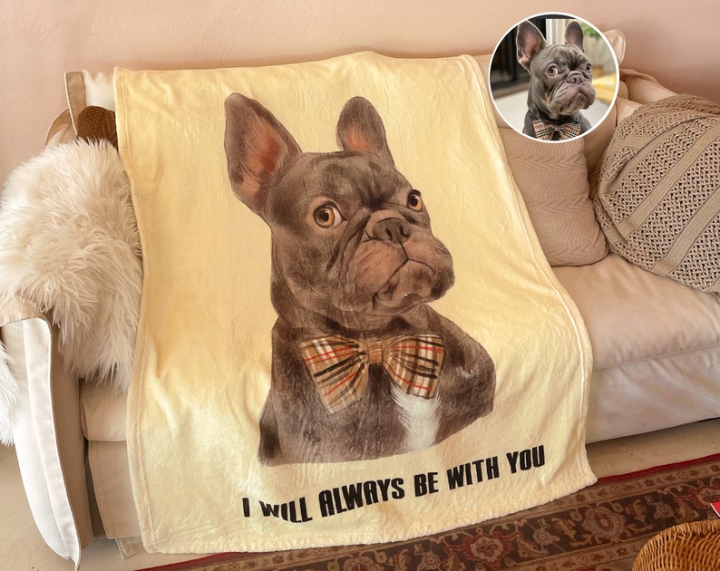 Christmas Pet Portrait Blanket Custom Dog Portrait Painting Pet Blanket