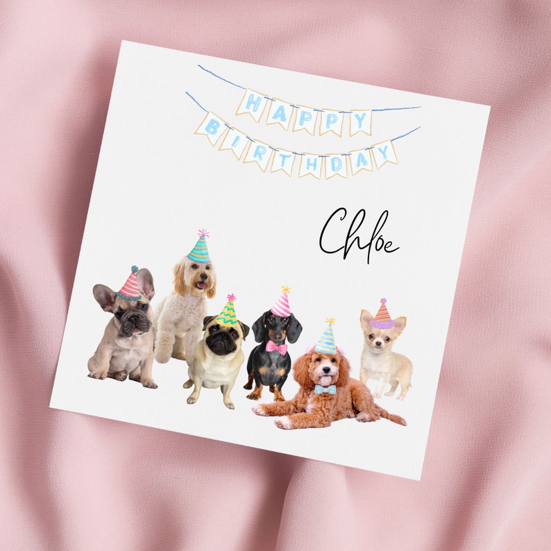 Personalised Pet Photo Birthday Card Dog Birthday Card, Dogs Greeting Card