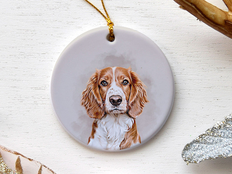 Personalized Pet Watercolor Ornament Using Pet's Photo + Name - Custom Christmas Dog Ornament