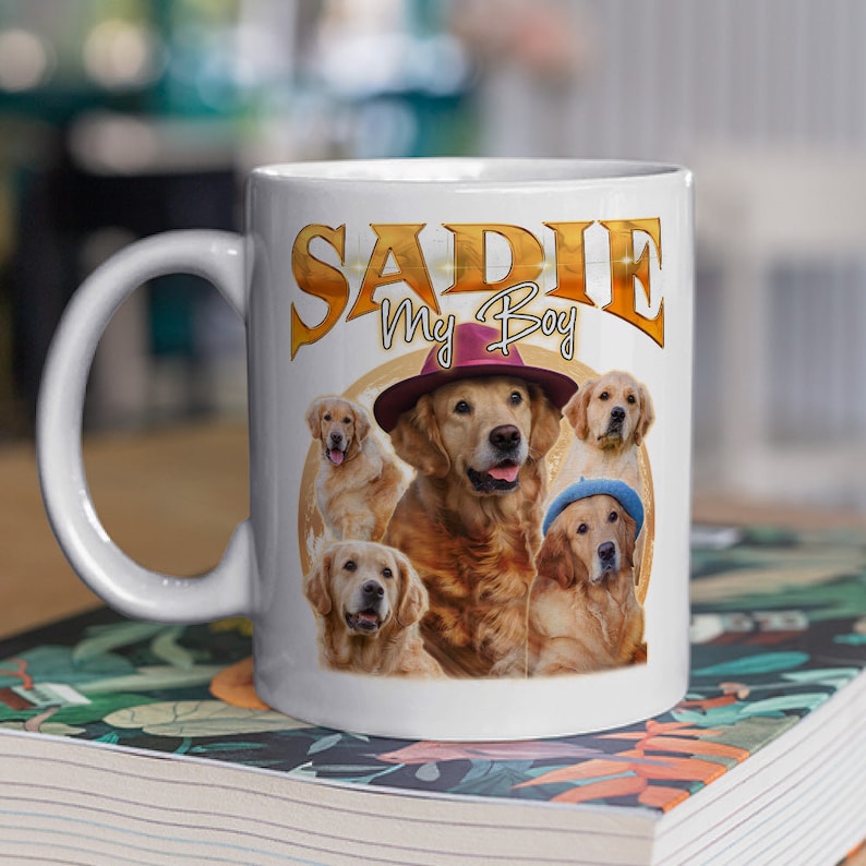 Custom Pet Face Vintage Mug Custom Pet Photo Coffee Mug