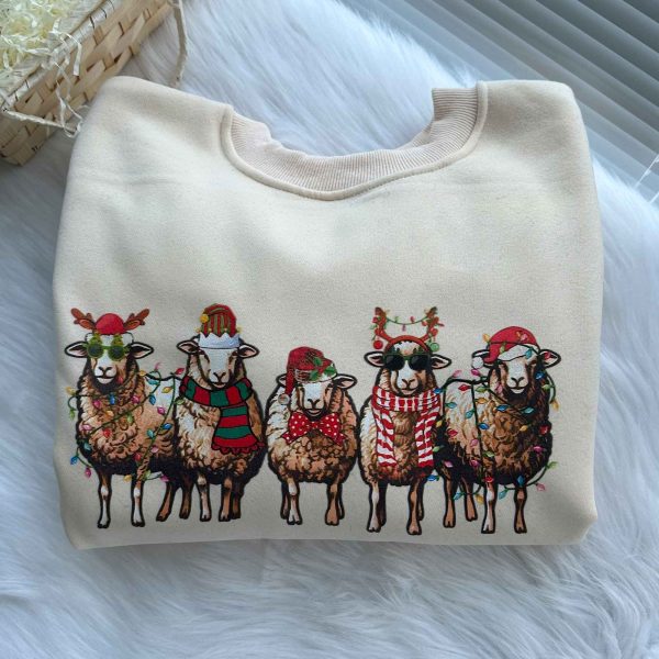 Sheep Lover Animals Holiday Christmas Sweatshirt For Kids Youth