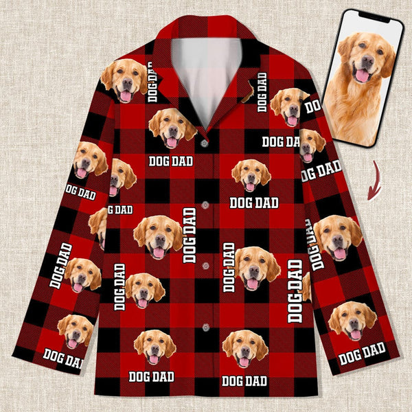 Custom Photo Dog Cat Mom Dad Flannel Pajamas Set