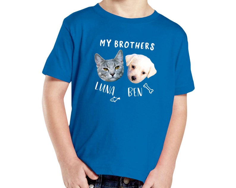 Custom Pet Photo Kids T-Shirt Personalized Printing Pet Photo Unisex T-shirt for Girls and Boys