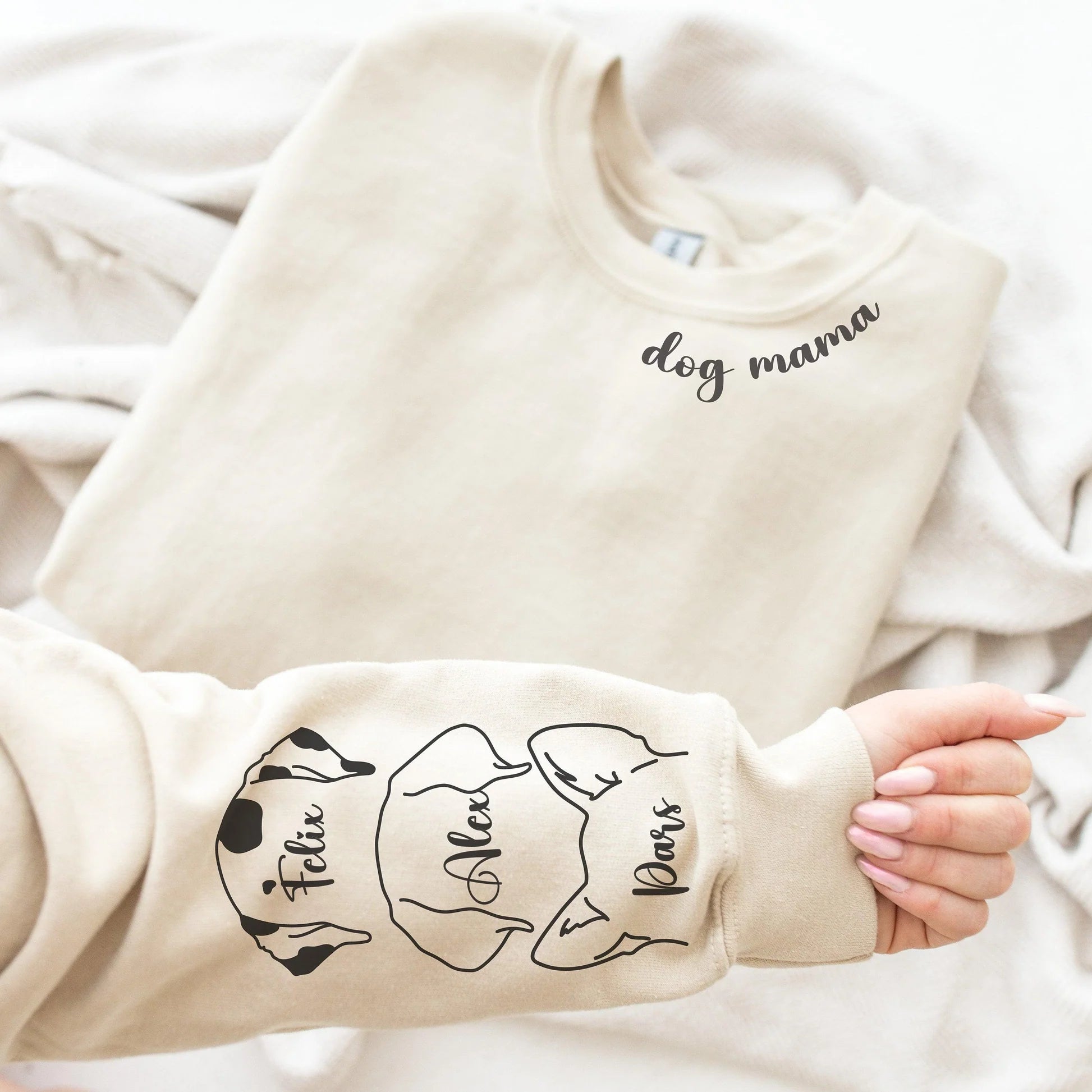 “Dog Friend” – Pet Ears Embroidered Individual Sweatshirt For Dog Mothers