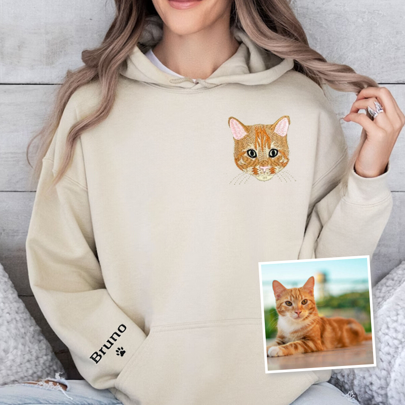 Ginger Cat Lover Custom Embroidered Sweatshirt Hoodie T-shirt