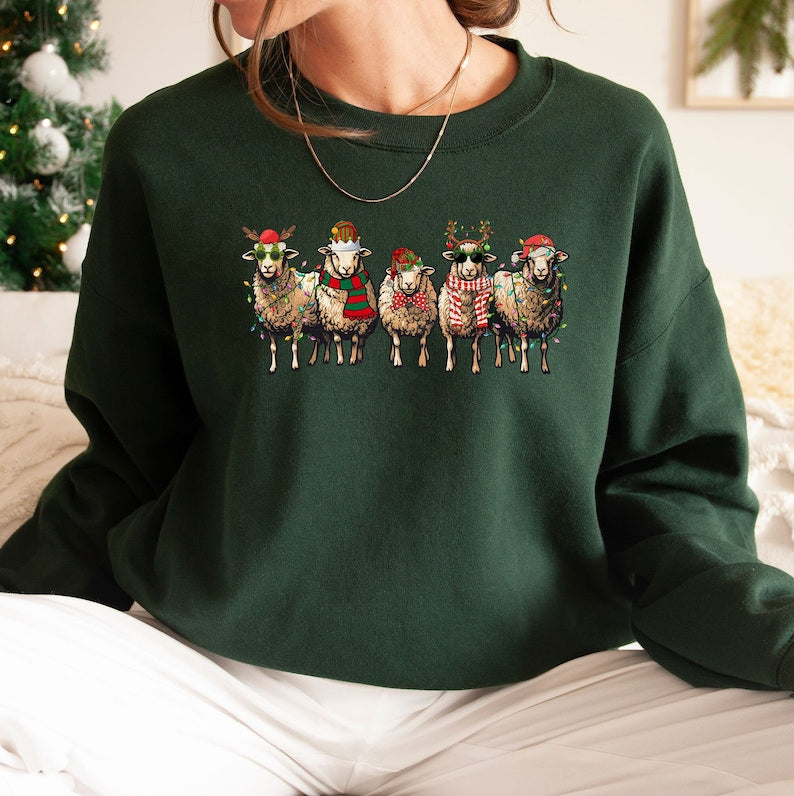 Sheep Lover Animals Holiday Christmas Sweatshirt