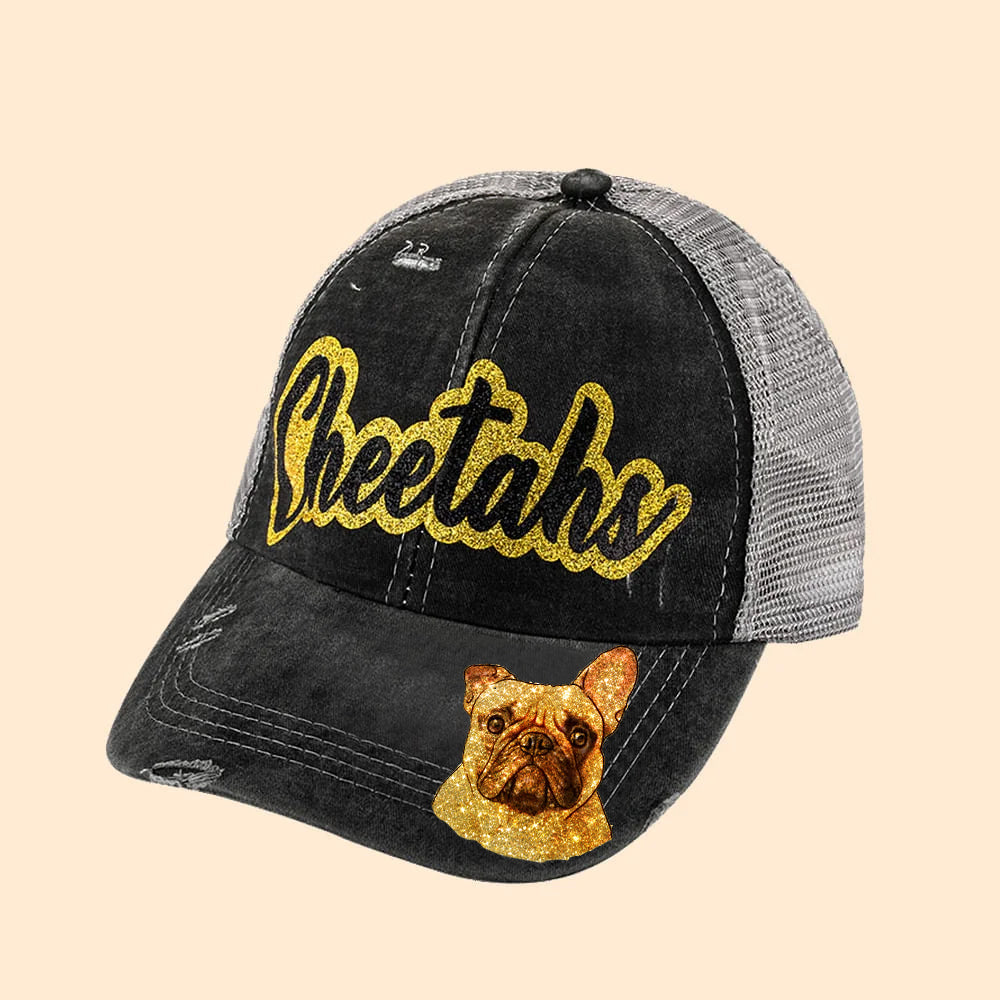 Custom Pet Photo Name Glitter Hat