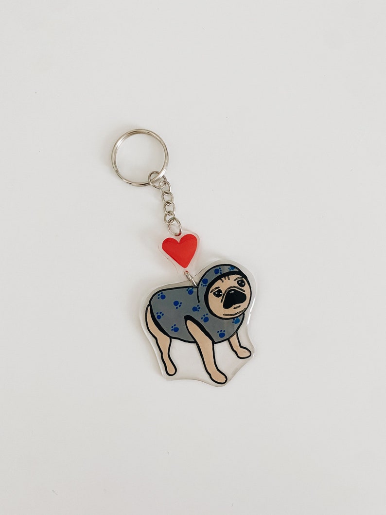 Custom Pet Portrait Keychain Pet Lovers Gifts