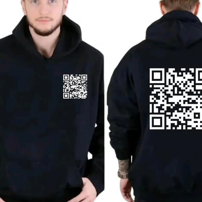 Custom QR Code hoodie Sweatshirt jacket t-shirt