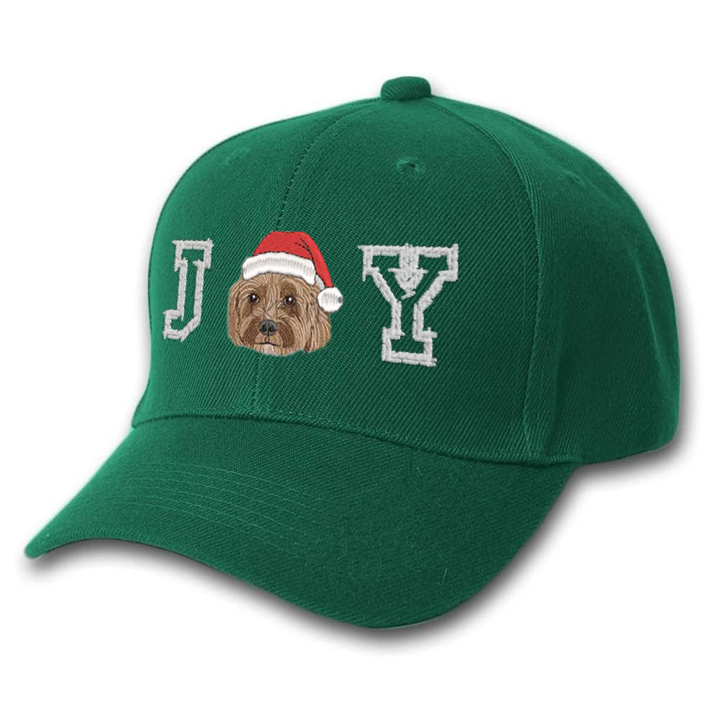 Custom Pet Portrait Embroidered Baseball Cap with Santa Hat Christmas Gifts