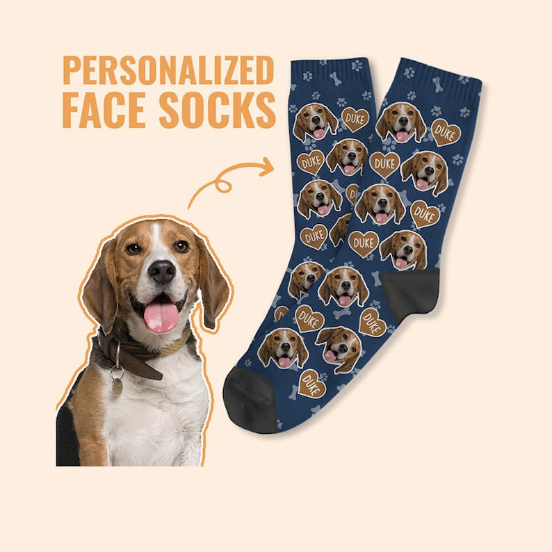 Personalized Face Socks, Custom Pet & Name Socks , Personalized Socks