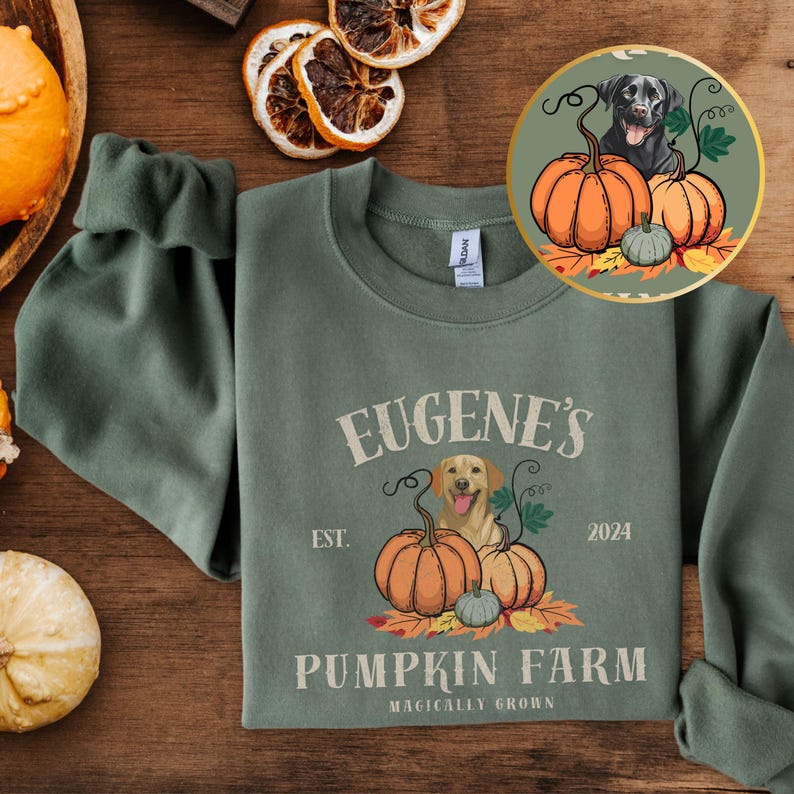 Custom Dog Sweatshirt Pumpkin Farm Personalized Crewneck Hoodie for Pet Owner