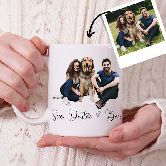 Personalized Dog Pet Cartoon Photo Mug Pet Illustration Mug Dog Owner Mug