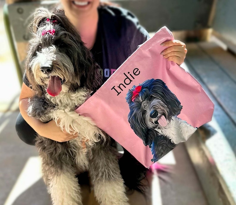 Custom Pet Photo Tote Bag, Pet Picture Tote Bag With Name