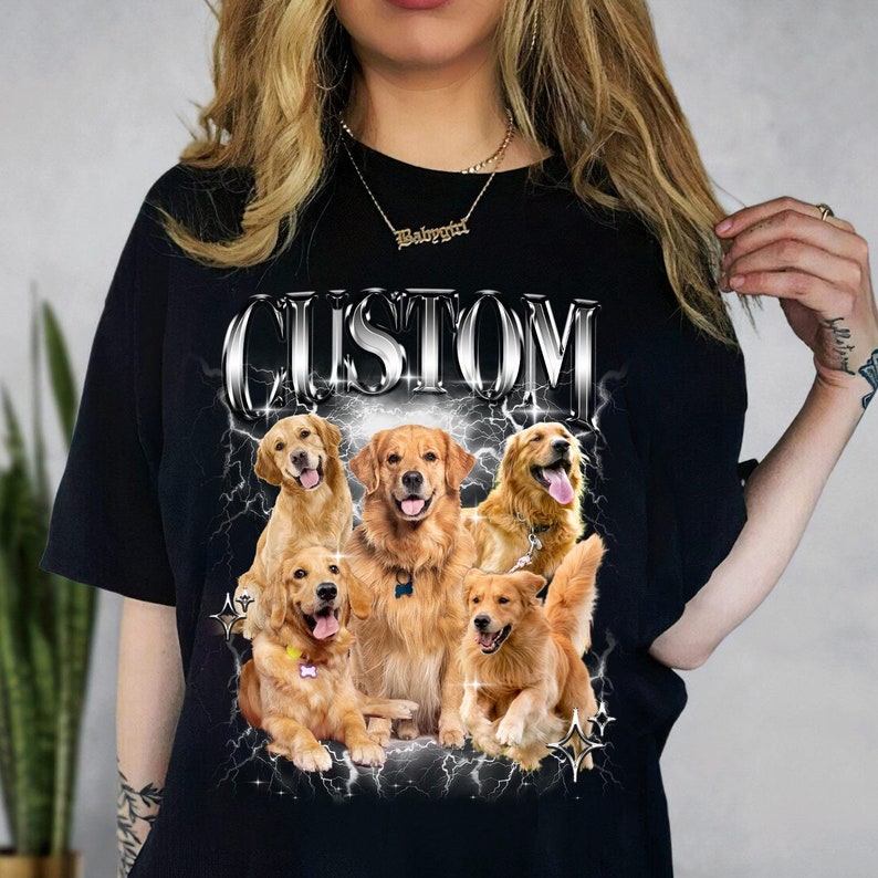 Personalized Retro Dog Shirt, Custom Pet Tee, 90s Style Dog Unisex T-Shirt Sweatshirt Hoodie