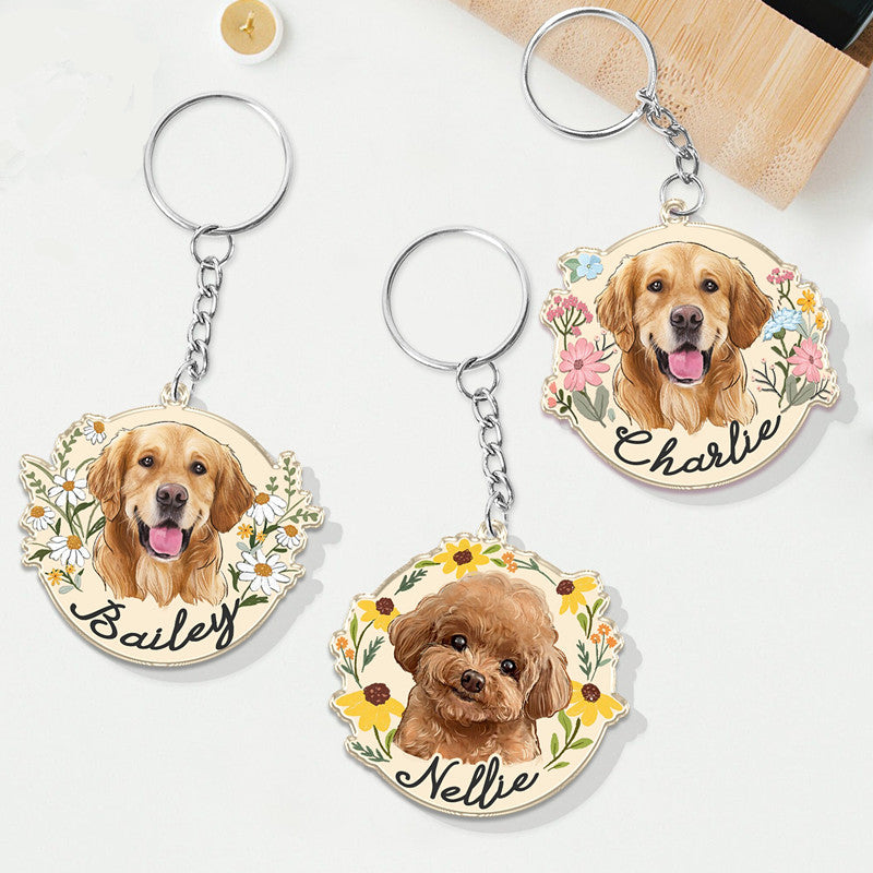 Custom Dog Photo Keychain, Cat Picture Keychains