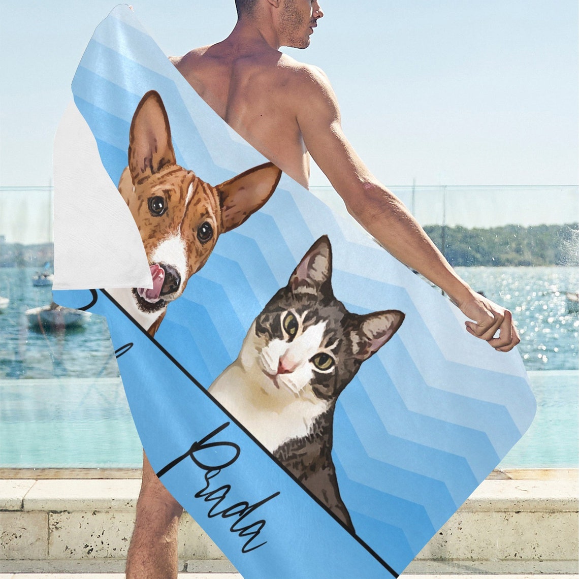 Personalized Beach Towel Custom Beach Towels with Pet Face