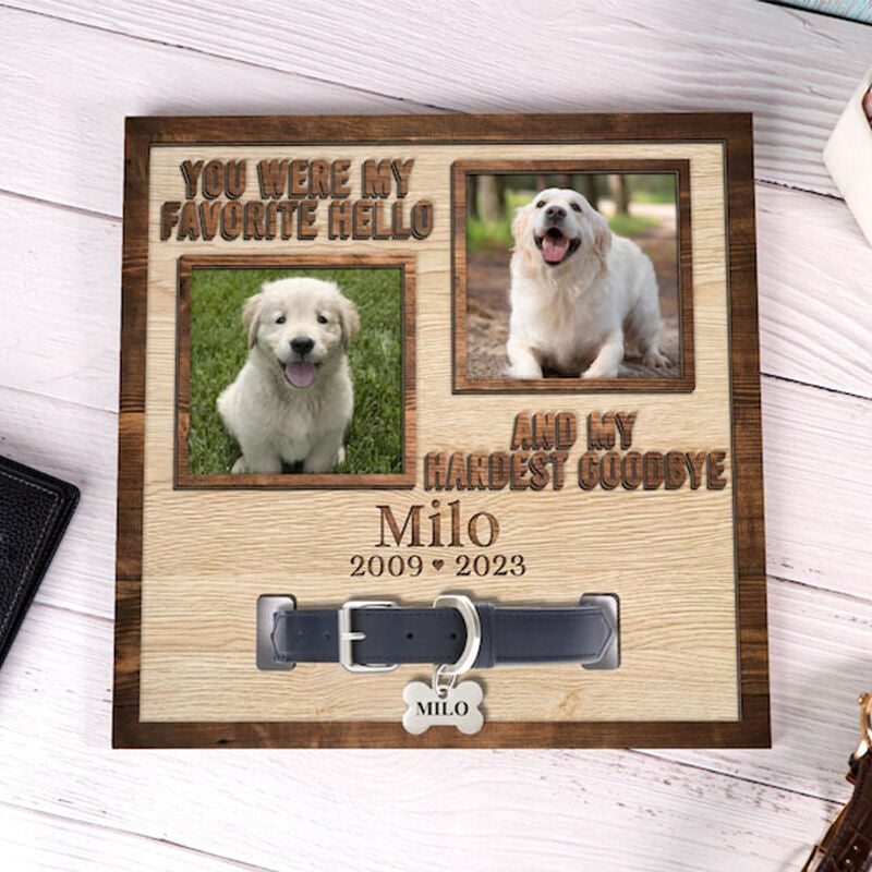 Personalized Photo Pet Memorial Collar Photo Frame Precious Gift