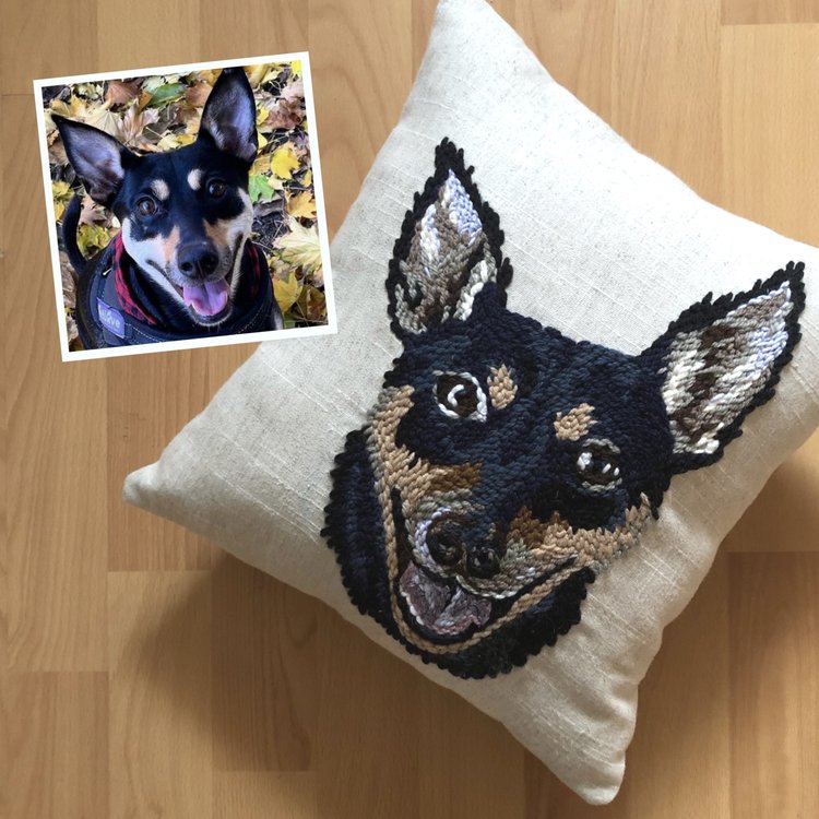 Custom Pet Portrait Pillow Cover