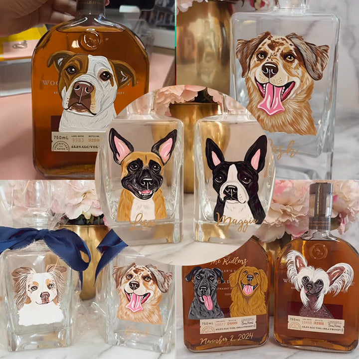 Custom Whiskey Bottles with Pet Portraits