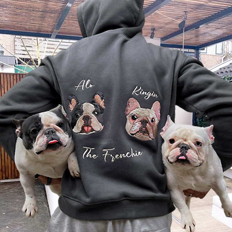 Personalized Embroidered Hoodie Custom Head Cute Gift for Animal Lovers