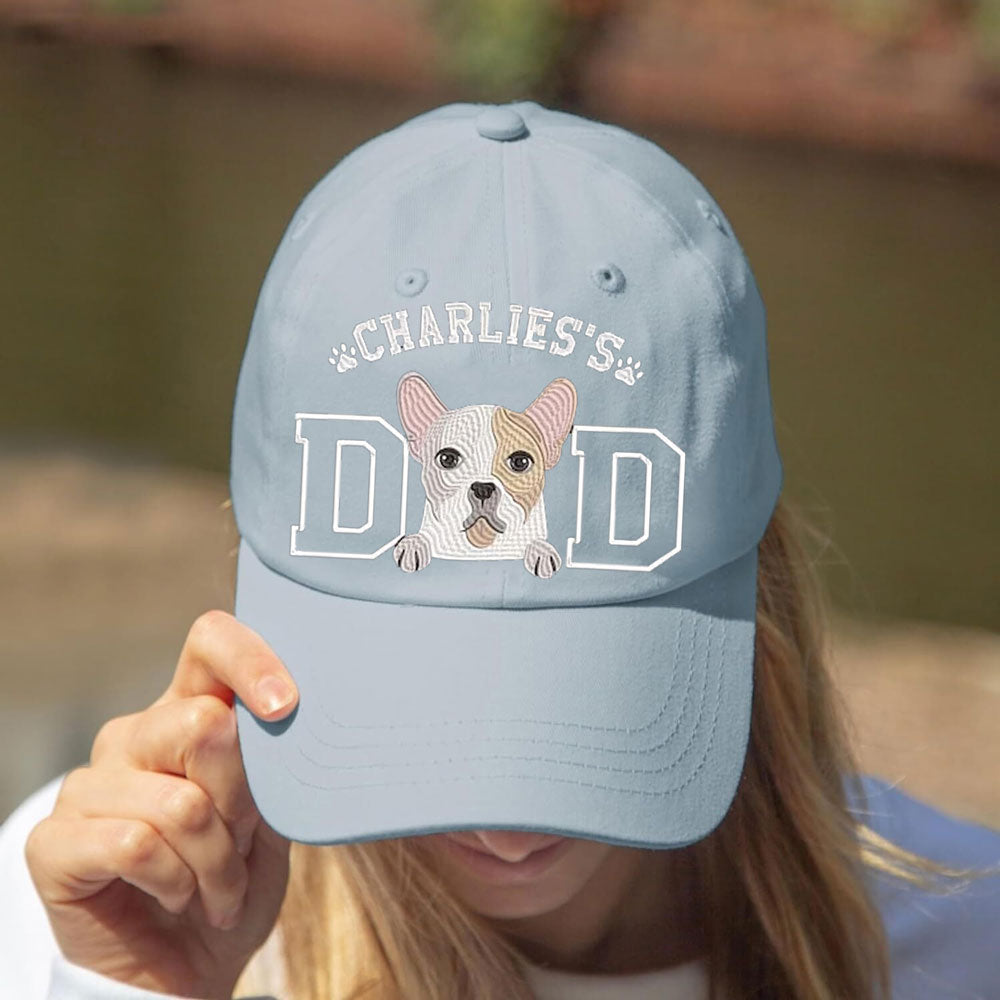 Custom Embroidered Pet Portrait Baseball Cap, Dog Mom Hat, Dog Dad Hat