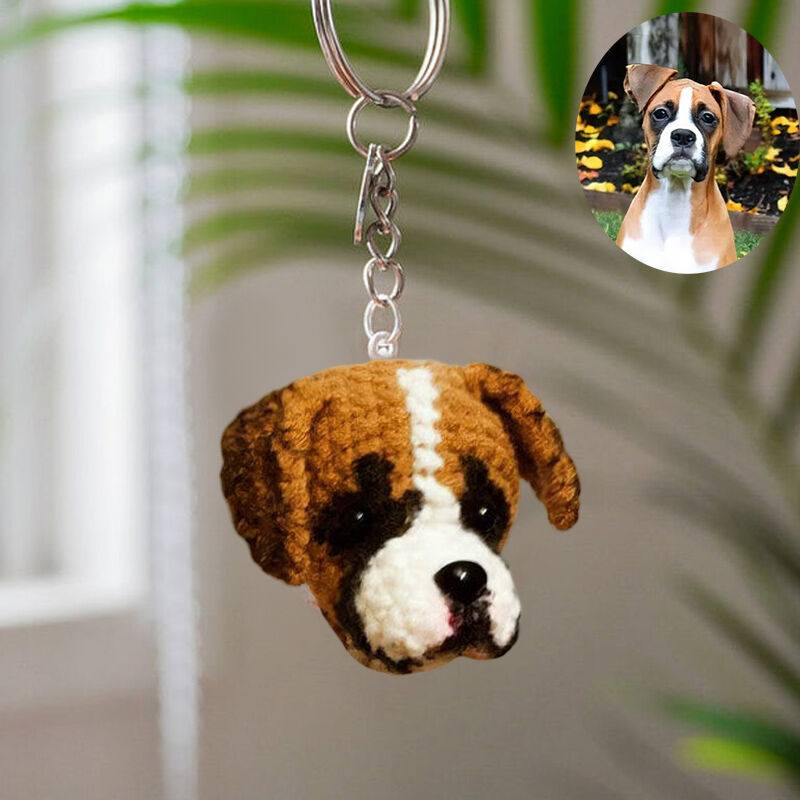 Personalized Wool Keychain Customized Head Photo Funny Gift For Pet Lovers