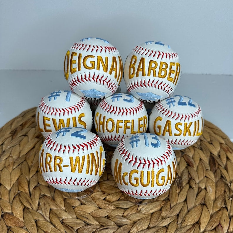 Custom Embroidered Baseball for Senior Night & Graduation Gift