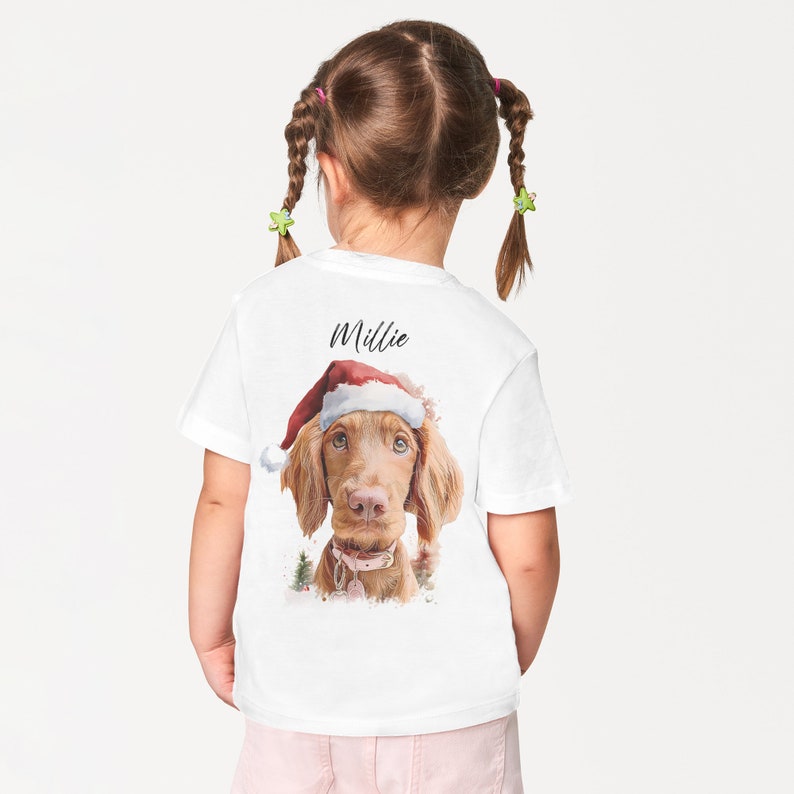 Christmas Custom Pet Santa Personalized Pet Christmas Sweatshirt Hoodie T-shirt for Kids