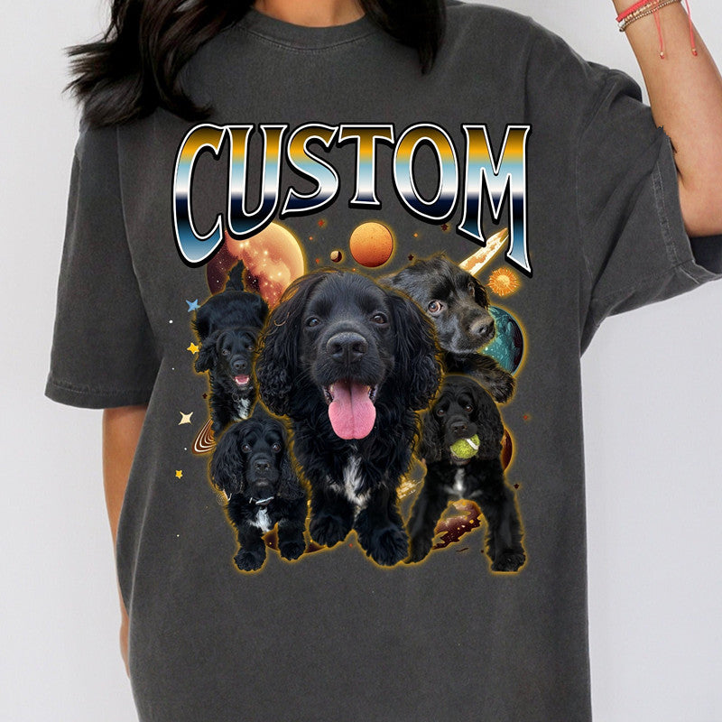 Custom Dog T-Shirt, Retro Dog Shirt, Personalized Pet Photo Print Shirt, 90s shirt