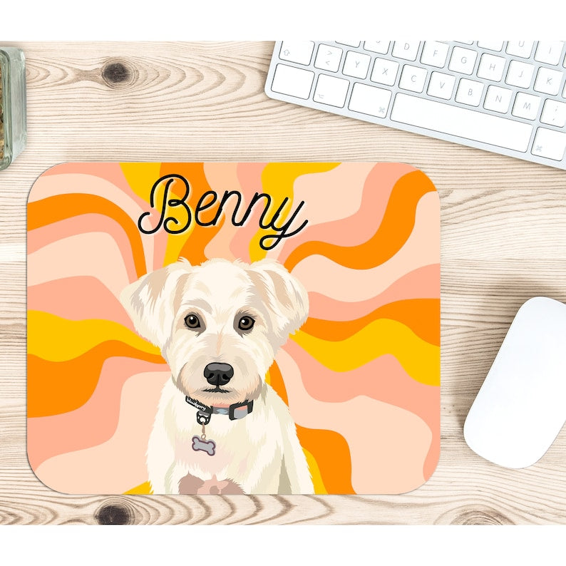 Custom Pet Photo Mouse Pad , Pet portrait Mouse Pad, Pet Lover Gift