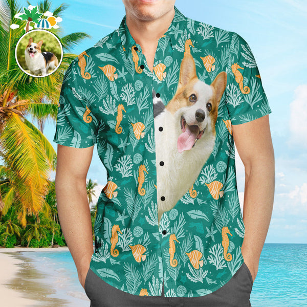 Custom Face Men Hawaiian Shirts Personalized Hawaiian Shirt With Your Pet Photo