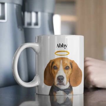 Custom Pet Portraits Mug with Name, Personalized Pet Faces Coffee Mug, In Memory of Pet Loss