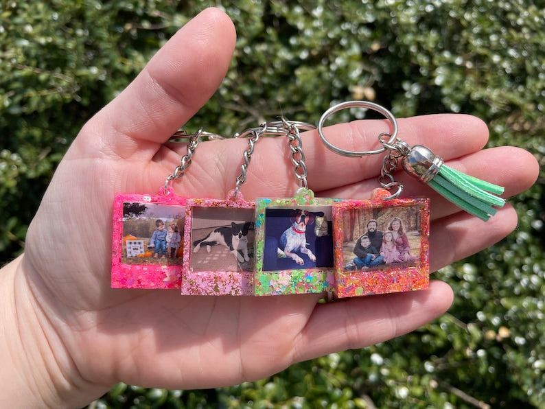 Custom Pet Photo Resin Photo Keychain Keepsake Keychain