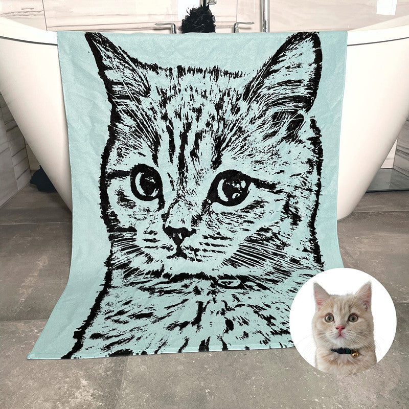 Custom Pet Beach Towel Using Pet Photo + Pet Name