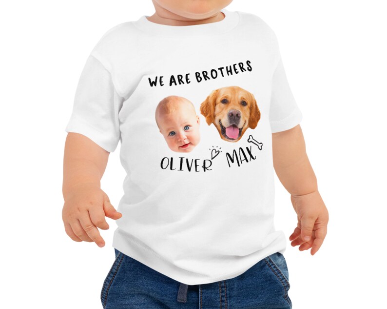 Custom Pet Photo Kids T-Shirt Personalized Printing Pet Photo Unisex T-shirt for Girls and Boys