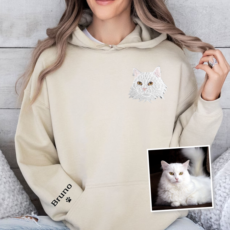 Turkish Angora Cat Lover Custom Embroidered Sweatshirt Hoodie T-shirt