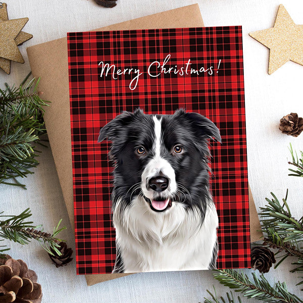 Custom Greeting Card With Pet Portrait Personalized Dog Greeting Card Personalized Christmas Cards